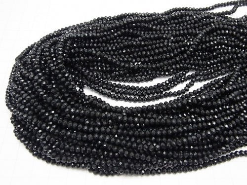 1strand $1.79! Glass Beads  Faceted Button Roundel 3 x 3 x 2 mm Black 1 strand beads (aprx.15 inch / 38 cm)