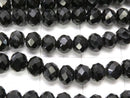 1strand $1.79! Glass Beads  Faceted Button Rondelle 4 x 4 x 3 mm Black 1 strand beads (aprx.18 inch / 45 cm)