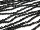 1strand $1.79! Glass Beads  Faceted Button Rondelle 4 x 4 x 3 mm Black 1 strand beads (aprx.18 inch / 45 cm)