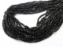 1strand $1.79! Glass Beads  Faceted Button Rondelle 4 x 4 x 3 mm Black 1 strand beads (aprx.18 inch / 45 cm)