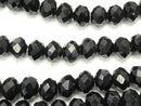 1strand $2.39! Glass Beads  Faceted Button Rondelle 6 x 6 x 4 mm Black 1 strand beads (aprx.17 inch / 42 cm)