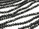 1strand $2.39! Glass Beads  Faceted Button Rondelle 6 x 6 x 4 mm Black 1 strand beads (aprx.17 inch / 42 cm)