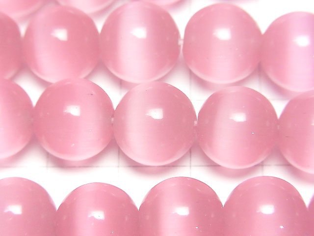 [Video] Pink color Cat's Eye Round 11.5mm 1strand beads (aprx.14inch/34cm)