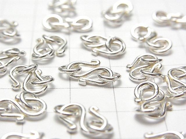 Karen Silver Jump Ring with S Hook, 12x8mm, White Silver, 1pc