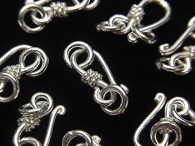 Karen Silver Jump Ring with U-Hook, 15x7mm, White Silver, 1pc