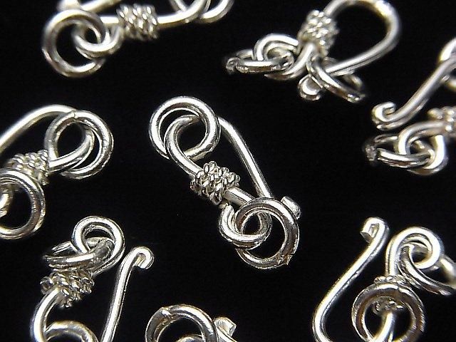 Karen Silver Jump Ring with U Hook, 15x7mm, White Silver, 1pc