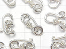 Karen Silver Jump Ring with U Hook, 15x7mm, White Silver, 1pc