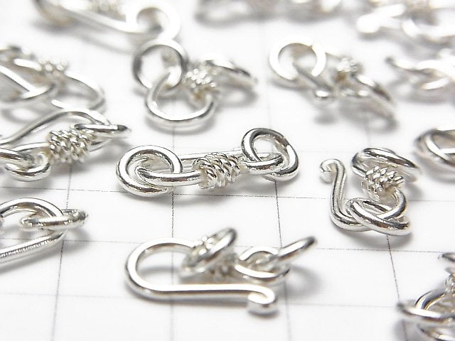 Karen Silver Jump Ring with U Hook, 15x7mm, White Silver, 1pc