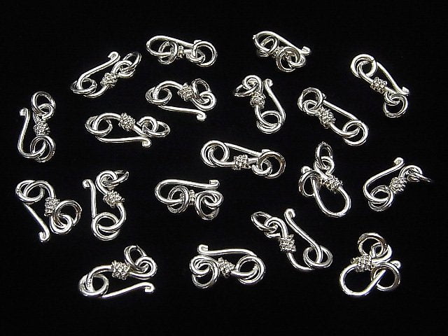 Karen Silver Jump Ring with U Hook 15x7mm White Silver 1pc