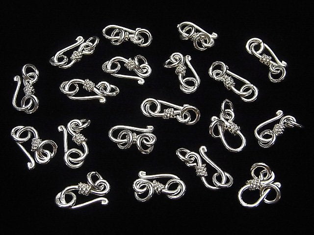 Karen Silver Jump Ring with U Hook, 15x7mm, White Silver, 1pc
