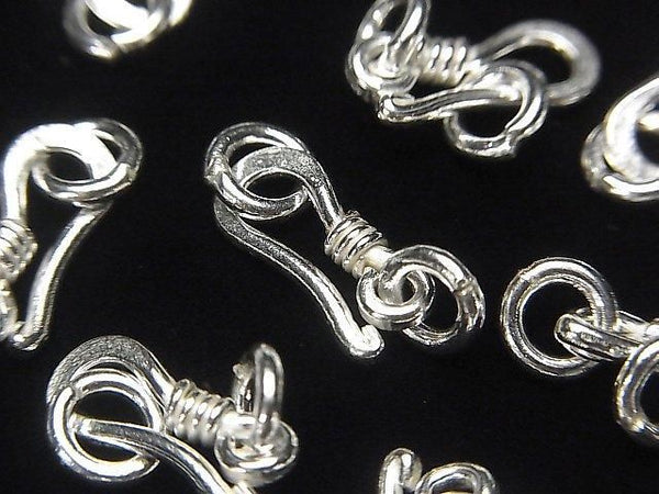 Karen Silver Jump Ring with U Hook, 14x6mm, White Silver, 1pc
