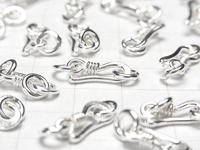 Karen Silver Jump Ring with U Hook, 14x6mm, White Silver, 1pc