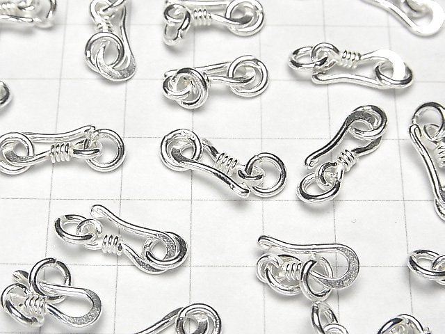 Karen Silver Jump Ring with U Hook, 14x6mm, White Silver, 1pc