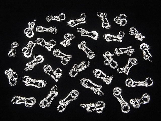 Karen Silver Jump Ring with U-Hook, 14x6mm, White Silver, 1pc