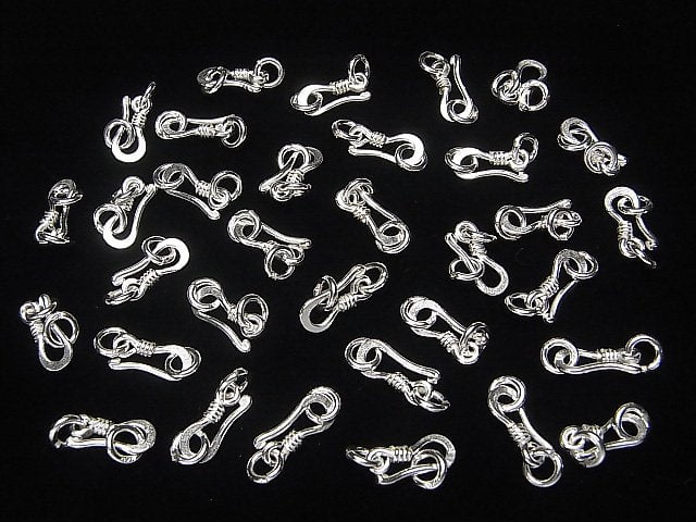 Karen Silver Jump Ring with U Hook, 14x6mm, White Silver, 1pc