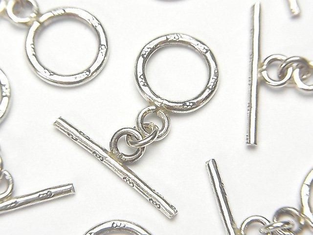 Karen Silver Patterned Toggles 10mm 1 pair