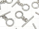 Karen Silver Patterned Toggles 10mm 1 pair