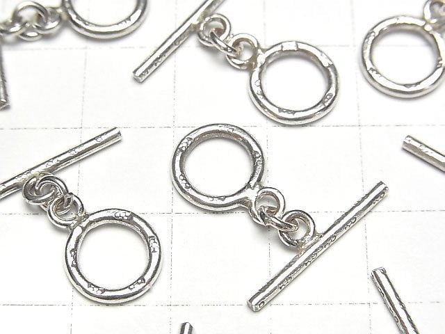 Karen Silver Patterned Toggle 10mm 1pair