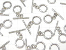 Karen Silver Patterned Toggles 10mm 1 pair
