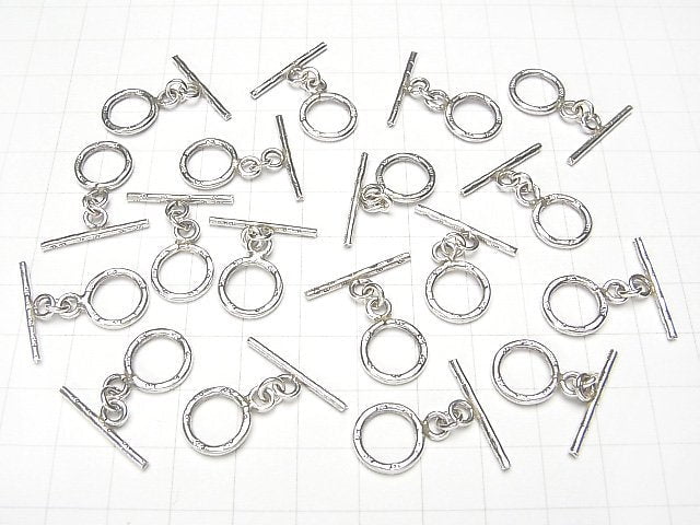 Karen Silver Patterned Toggle 10mm 1pair