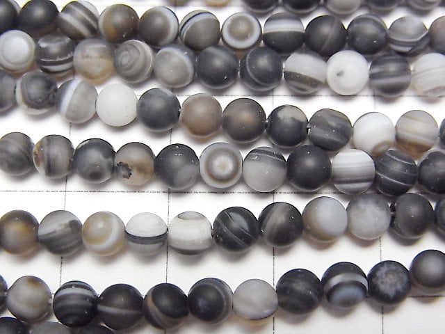 [Video] 1strand $6.79! Frost Tibetan Agate (Eye Agate) Round 4mm 1strand beads (aprx.15inch / 36cm)