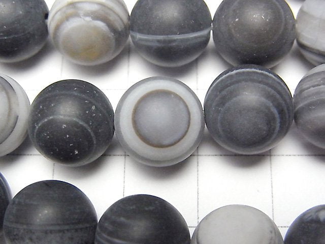 [Video] Frost Tibet Agate (Eye Agate) Round 12 mm half or 1 strand beads (aprx. 15 inch / 36 cm)