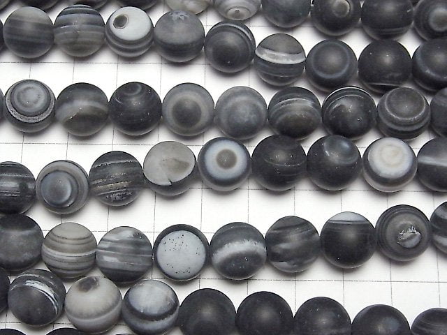 [Video] Frost Tibet Agate (Eye Agate) Round 12 mm half or 1 strand beads (aprx. 15 inch / 36 cm)