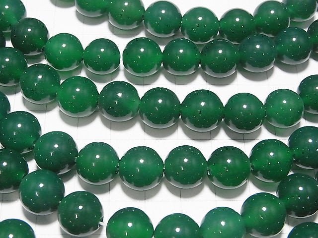 Green Onyx AAA Round 12 mm [2 mm hole] half or 1 strand beads (aprx.15 inch / 36 cm)