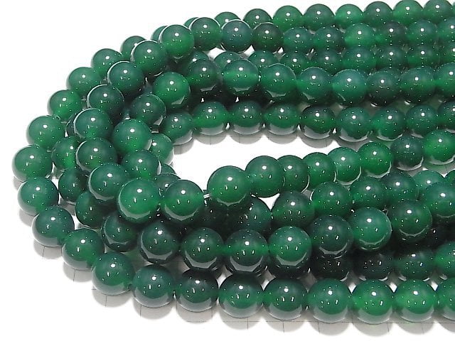 Green Onyx AAA Round 12 mm [2 mm hole] half or 1 strand beads (aprx.15 inch / 36 cm)