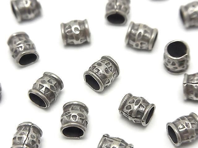 Karen Silver Patterned Rondelle 6.5x6x6mm 2pcs