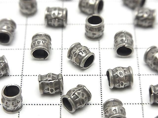 Karen Silver Patterned Rondelle 6.5x6x6mm 2pcs