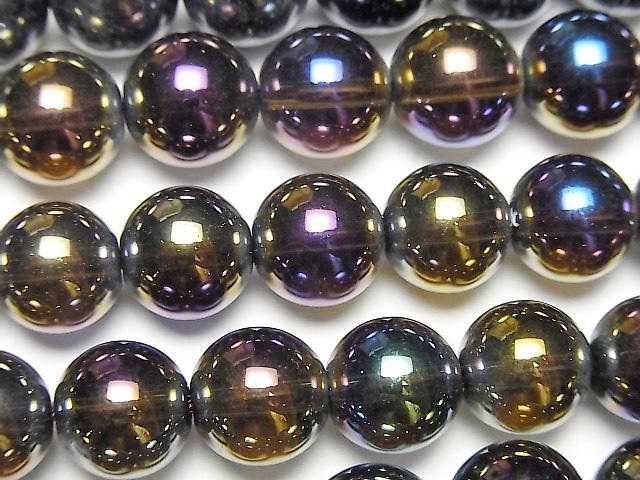 [Video] Flash, Smoky Quartz Round 10mm half or 1-strand beads (approx. 15 inches/38 cm)