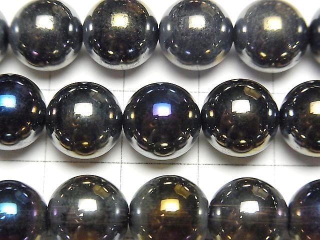 [Video] Flash, Smoky Quartz Round 10mm half or 1-strand beads (approx. 15 inches/38 cm)