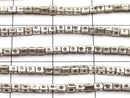 Karen Silver Flower Cube Shape 1.5x1.5x1.5mm 1/4 or 1strand beads (aprx.28inch/69cm)