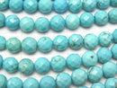 [Video] Magnesite Turquoise  64Faceted Round 6mm 1strand beads (aprx.15inch/38cm)