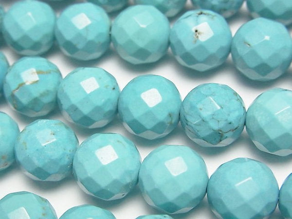 Faceted Round, Magnesite Turquoise Gemstone Beads