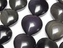 [Video] Rainbow Obsidian AAA Vertical Hole Heart 20x20mm Half or 1strand Beads (approx. 14 inches/34 cm)