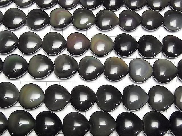 [Video] Rainbow Obsidian AAA Vertical Hole Heart 20x20mm Half or 1strand Beads (approx. 14 inches/34 cm)