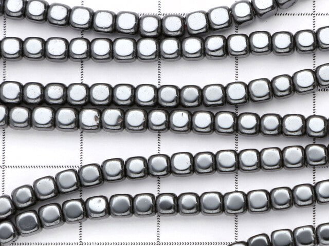 1strand $3.79! Hematite  Small Size Cube 3x3mm x3mm  1strand beads (aprx.15inch/38cm)