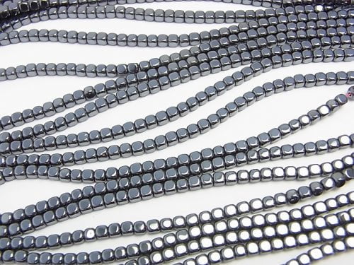 1strand $3.79! Hematite  Small Size Cube 3x3mm x3mm  1strand beads (aprx.15inch/38cm)