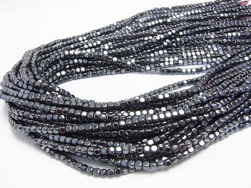 1strand $3.79! Hematite  Small Size Cube 3x3mm x3mm  1strand beads (aprx.15inch/38cm)