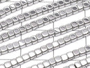 Hematite Cube 2 x 2 mm x 2 mm Silver Coating 1 strand beads (aprx.15 inch / 38 cm)