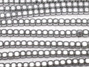 Hematite Small Size Cube 3x3x3mm Silver Coated 1strand (aprx.15inch/38cm)