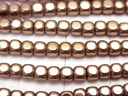 1strand $3.79! Hematite Small Size Cube 3x3mm x 3mm Bronze Coating 1strand beads (aprx.15inch / 38cm)