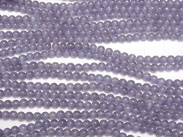 [Video] Lavender purple color Cat's Eye Round 4mm 1strand beads (aprx.14inch/35cm)