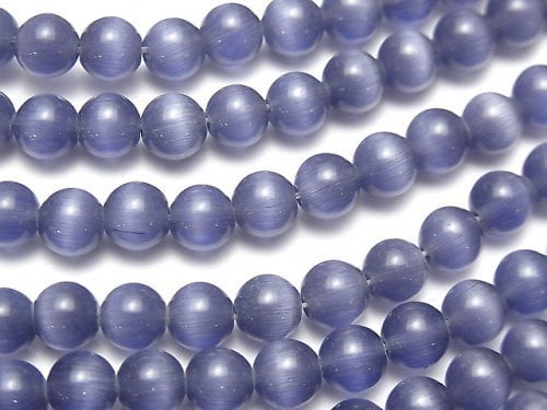 [Video] Lavender purple color Cat's Eye (Glass) Round 6mm 1strand beads (aprx.14inch / 34cm)