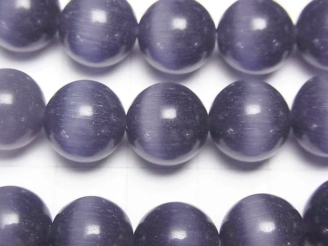 [Video] Lavender purple color Cat's Eye Round 11.5mm 1strand beads (aprx.14inch/35cm)