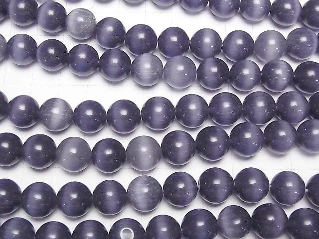 [Video] Lavender purple color Cat's Eye Round 11.5mm 1strand beads (aprx.14inch/35cm)