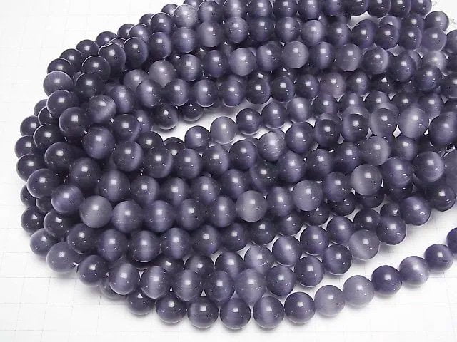 [Video] Lavender purple color Cat's Eye Round 11.5mm 1strand beads (aprx.14inch/35cm)