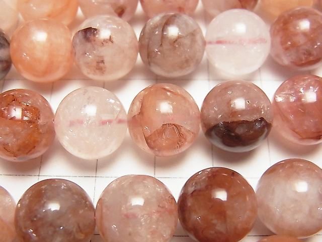 [Video] Red Hematoid Quartz Round 12mm half or 1strand beads (aprx.15inch/36cm)